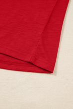 Load image into Gallery viewer, Racing Red Solid Color Button V Neck Long Sleeve Top
