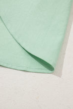 Load image into Gallery viewer, Clearly Aqua Floral Embroidered Puff Sleeve Split Neck Blouse
