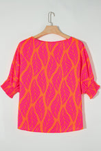 Load image into Gallery viewer, Rose Leafy Printed Smocked Lantern Sleeve Plus Size Blouse
