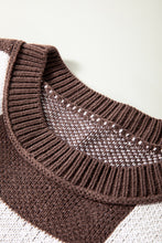 Load image into Gallery viewer, Dark Brown Checkered Bishop Sleeve Sweater

