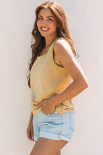 Load image into Gallery viewer, Tan Metallic Sheen Edge Scoop Neck Tank Top
