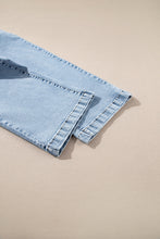 Load image into Gallery viewer, Light Blue Chic Patch Pocket Straight Leg Loose Jeans
