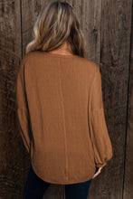 Load image into Gallery viewer, Faux Knit Jacquard Puffy Long Sleeve Top

