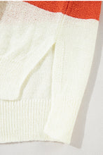 Load image into Gallery viewer, Orange Stripe Loose Color Block Drop Shoulder Bubble Sleeve Sweater
