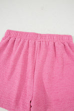 Load image into Gallery viewer, Pink Textured V Neck T Shirt and Shorts Set
