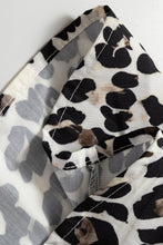 Load image into Gallery viewer, Multicolour Button Striped Collar Leopard Print Long Sleeve Flared Dress
