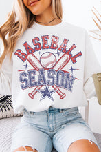 Load image into Gallery viewer, White BASEBALL SEASON Vintage Print Graphic Sweatshirt
