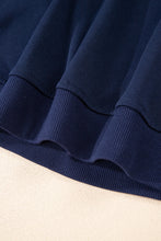 Load image into Gallery viewer, Dirty blue Varsity Striped Detail Crewneck Pullover Elastic Sweatpants 2pcs Outfit
