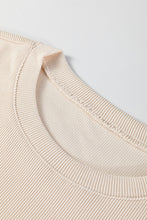 Load image into Gallery viewer, Jet Stream Solid Color Textured Knit Drop Shoulder Pullover Drawstring Shorts Set
