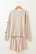 Load image into Gallery viewer, Parchment Thanksgiving Sequined Turkey Corded Knit Loose Fit Shorts Set
