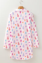 Load image into Gallery viewer, Pink Christmas Twinkle Tree Print Shirt Sleep Dress
