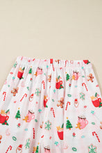 Load image into Gallery viewer, Pink Christmas Spirit Cute Holiday Print Short Sleeve Shirt and Pants 2pcs Pajama Set
