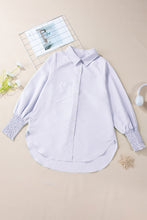 Load image into Gallery viewer, Orchid Petal Striped Shirred Cuff Buttoned Loose Fit Shirt
