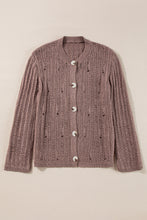 Load image into Gallery viewer, Goat Cut Out Textured Knit Buttoned Cardigan
