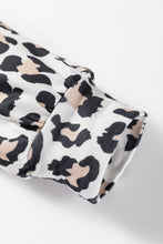 Load image into Gallery viewer, Black Color Block Leopard Patchwork Long Sleeve Casual Top
