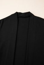 Load image into Gallery viewer, Black Solid Color Open Front Cardigan with Pocket
