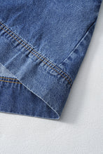 Load image into Gallery viewer, Blue Short Sleeve Collared Patched Pocket Denim Mini Dress
