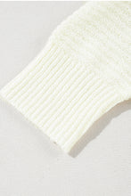 Load image into Gallery viewer, Orange Stripe Loose Color Block Drop Shoulder Bubble Sleeve Sweater
