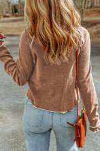 Load image into Gallery viewer, Smoke Gray Textured Round Neck Long Sleeve Top
