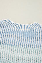 Load image into Gallery viewer, Multicolour Colorblock Textured Knit Bubble Sleeve Sweater
