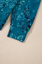 Load image into Gallery viewer, Blue Tie Dye Cow Color Block Pullover Sweatshirt
