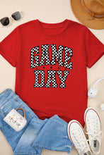 Load image into Gallery viewer, Red Checkered Game Day Graphic T Shirt
