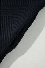 Load image into Gallery viewer, Black Solid Color Textured Long Sleeve Shift Dress
