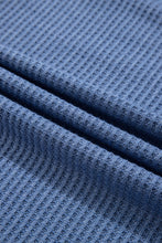 Load image into Gallery viewer, Ashleigh Blue Ruffled Floral Sleeve Patchwork Waffle Knit O Neck Blouse
