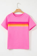 Load image into Gallery viewer, Bonbon Striped Patch Front Casual Tee
