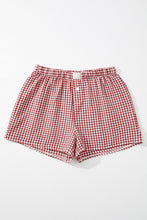 Load image into Gallery viewer, Red Gingham Printed High Waist Shorts
