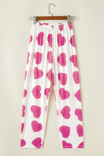 Load image into Gallery viewer, Pink Ruffled Tank Top And Heart Print Pants Lounge Set
