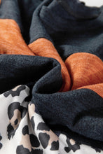 Load image into Gallery viewer, Black Color Block Leopard Patchwork Long Sleeve Casual Top
