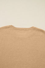 Load image into Gallery viewer, Tan Plus Size Leopard Bow Decor Split Cuffs Loose Sweater
