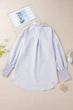 Load image into Gallery viewer, Orchid Petal Striped Shirred Cuff Buttoned Loose Fit Shirt
