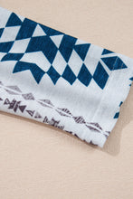 Load image into Gallery viewer, Sky Blue Western Aztec Printed Open Front Long Cardigan

