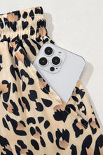Load image into Gallery viewer, Parchment Leopard Drawstring Elastic Waistband Flowy Wide Leg Pants
