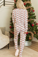 Load image into Gallery viewer, White Father Christmas Striped Print Contrast Drawstring Lounge Pant Set
