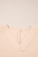 Load image into Gallery viewer, Apricot Textured V Neck T Shirt and Shorts Set
