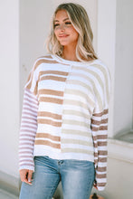 Load image into Gallery viewer, Stripe Blocked Drop Shoulder Slouchy Sweater
