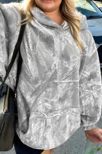 Load image into Gallery viewer, Gray Plus Size Camouflage Woodland Print Oversized Sporty Hoodie
