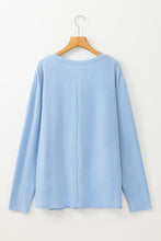 Load image into Gallery viewer, Myosotis Plus Size Ribbed Textured Long Sleeve T Shirt
