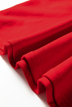 Load image into Gallery viewer, Fiery Red Varsity Contrast Banded Sleeve Shift Sweatshirt Dress
