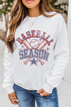 Load image into Gallery viewer, White BASEBALL SEASON Vintage Print Graphic Sweatshirt
