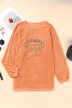 Load image into Gallery viewer, Orange Rugby Game Day Embroidered Corduroy Sweatshirt
