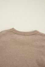 Load image into Gallery viewer, Smoke Gray Pearled Drop Shoulder Round Neck Sweater
