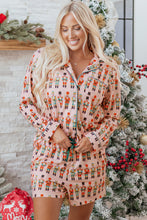Load image into Gallery viewer, Pink Nutcracker March Long Sleeve Button Up 2pcs Pajama Short Set
