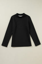 Load image into Gallery viewer, Black Mock Neck Thermal Lined Long Sleeve Tee
