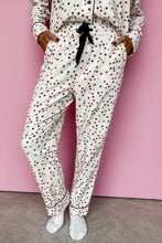 Load image into Gallery viewer, White Contrast Pipping Star Long Sleeve and Pants Pajamas Set
