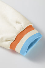 Load image into Gallery viewer, Apricot Striped Patchwork Quarter Zip Pullover Loose Pant Set
