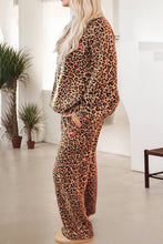 Load image into Gallery viewer, Khaki Leopard Pullover and Pants 2pcs Outfit with Bow Embroidery
